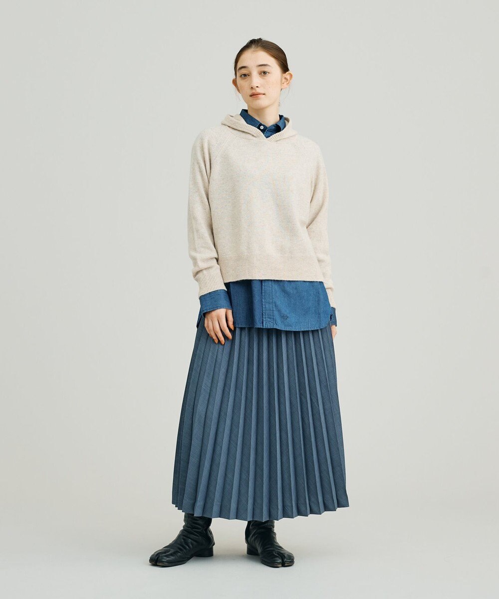 J.PRESS YORK STREET 【WOMEN】ウールカシミヤ フーディニット 