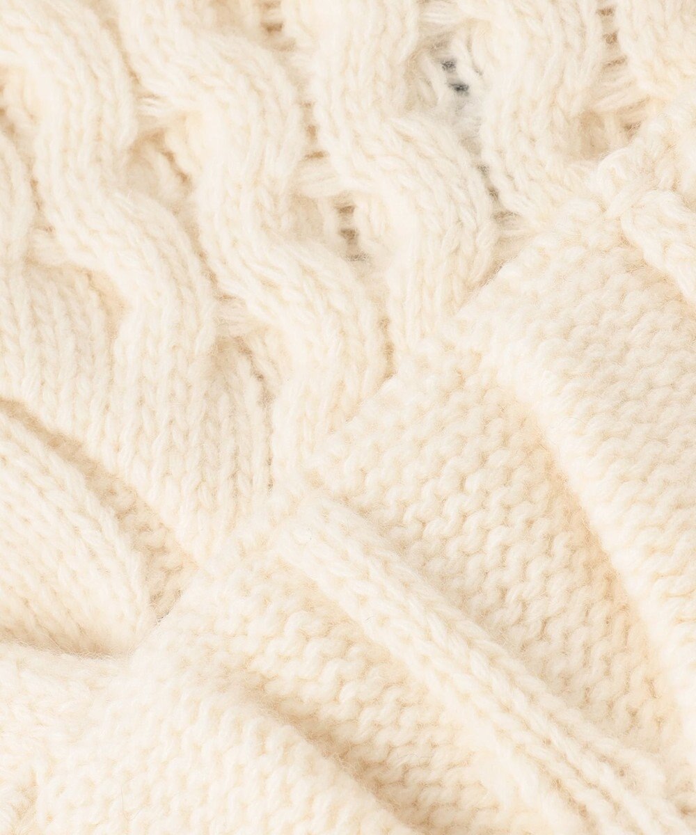 BEIGE， RULE / ウールカシミヤアラン編みクロップドニット 