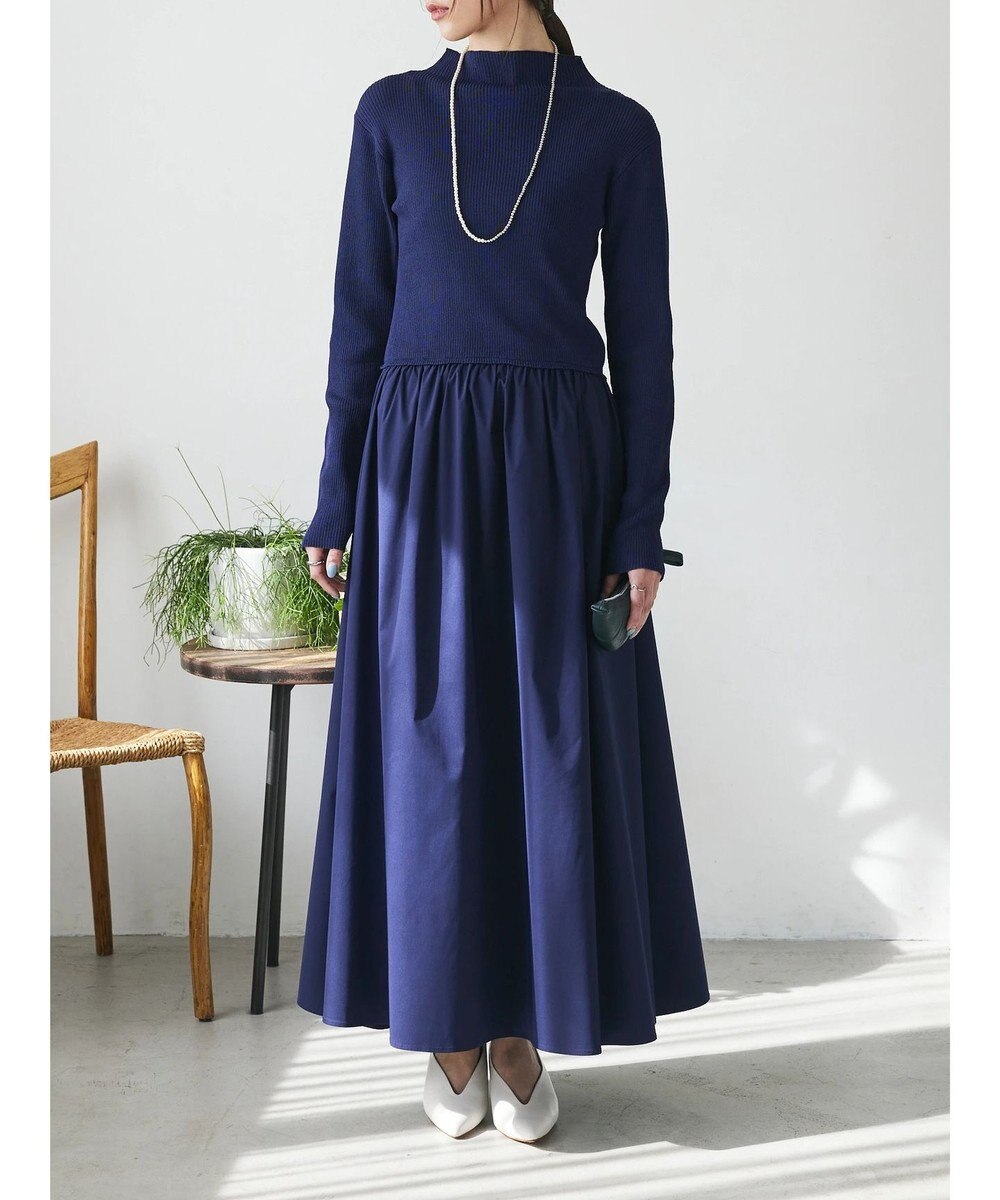 Green Parks AnriettMusee  リブニットドッキングワンピース 