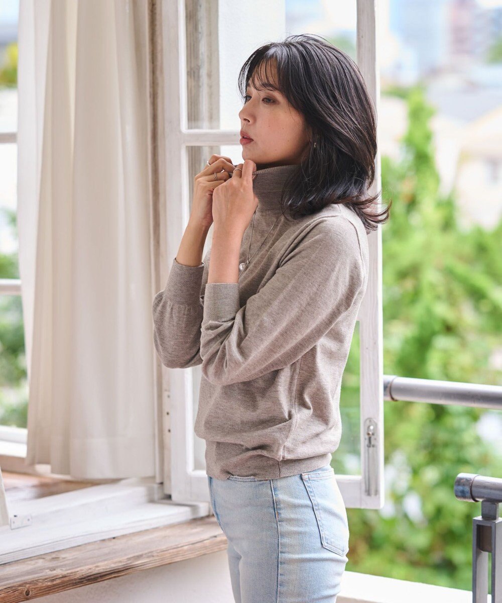 WEGO 【WEB限定/25年秋冬新作/洗濯OK/毛玉レス】タートルネックニット 