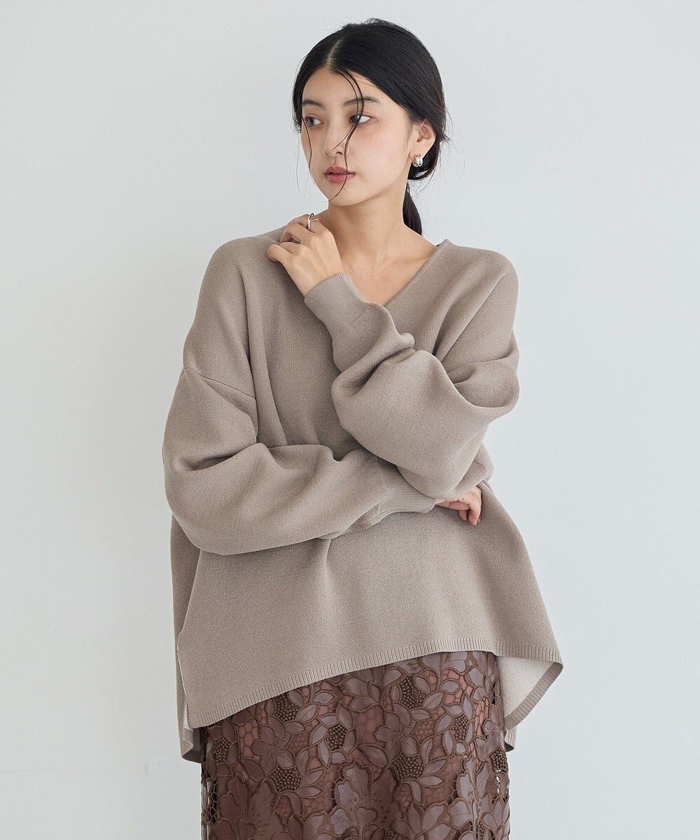 YECCA VECCA Vネック配色デザインニット 