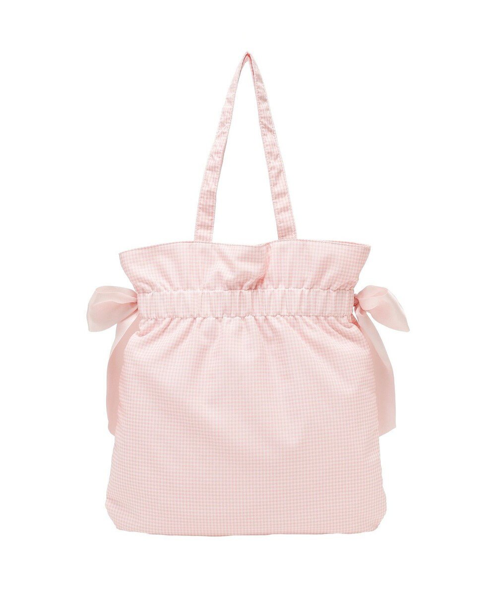 Maison de FLEUR ギンガムダブルリボンギャザートートバッグ 