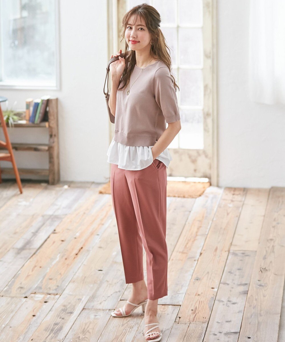 ANY SIS 【洗える】シャツテール ニットＴシャツ 