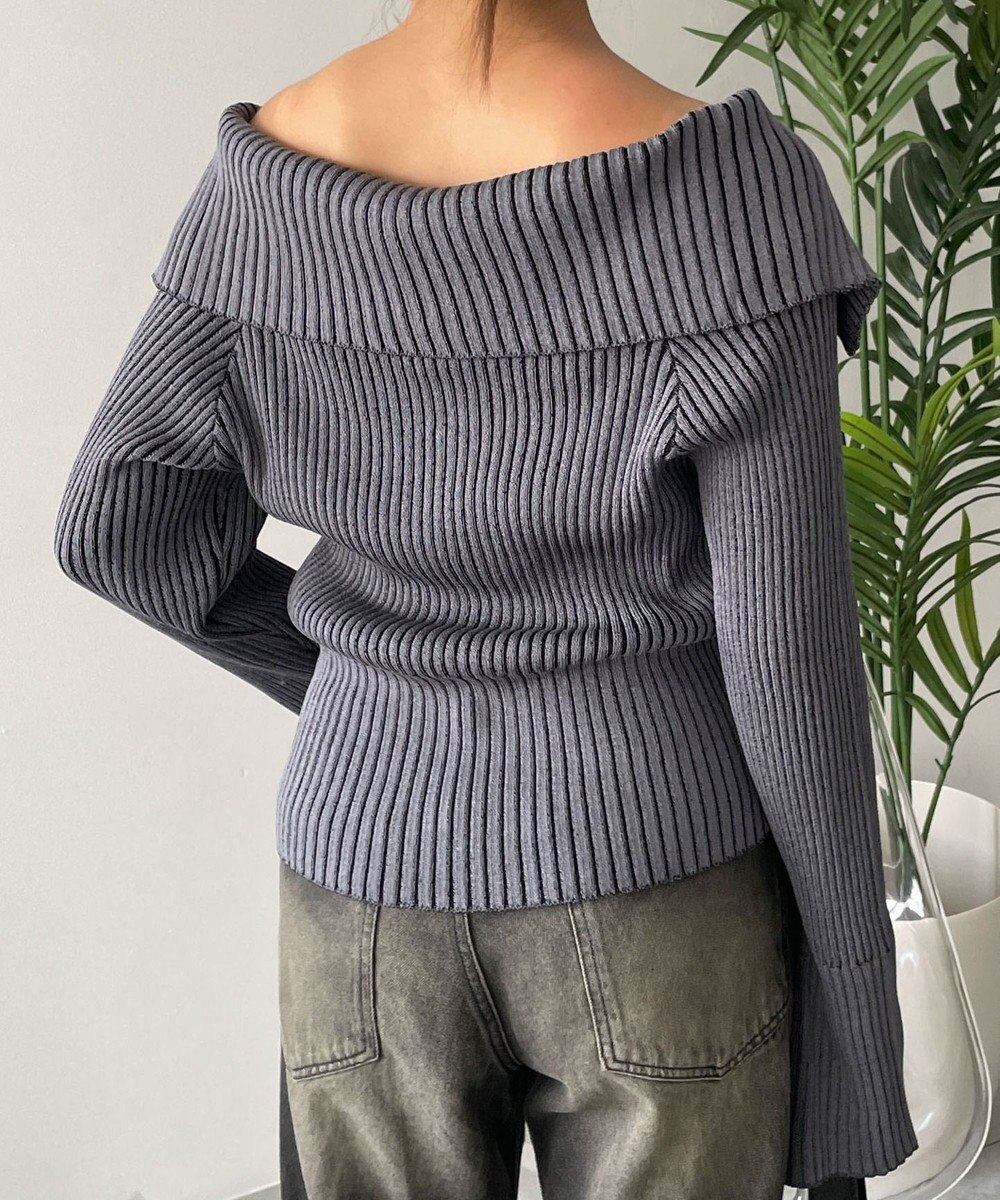 WEGO ダブルジップオフショルニット 