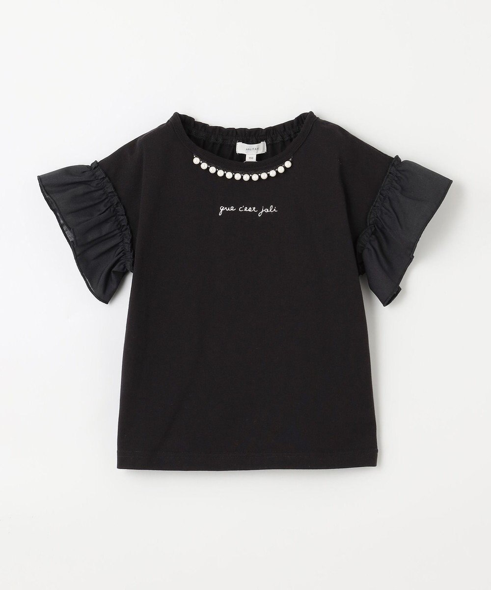ANY KIDS パール襟 袖フリル Ｔシャツ 