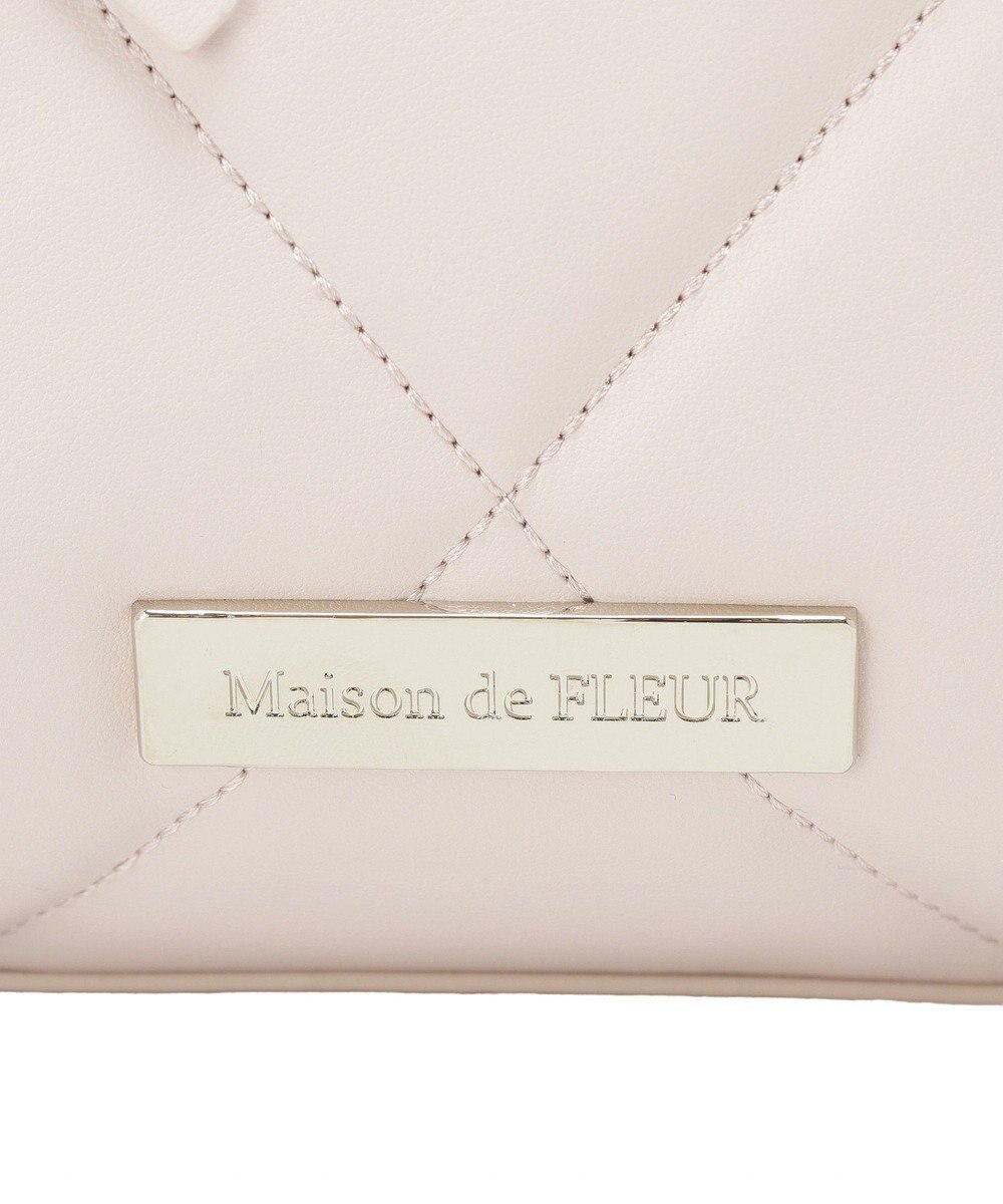 Maison de FLEUR リボンマニアポーチ付きキルティングトート 