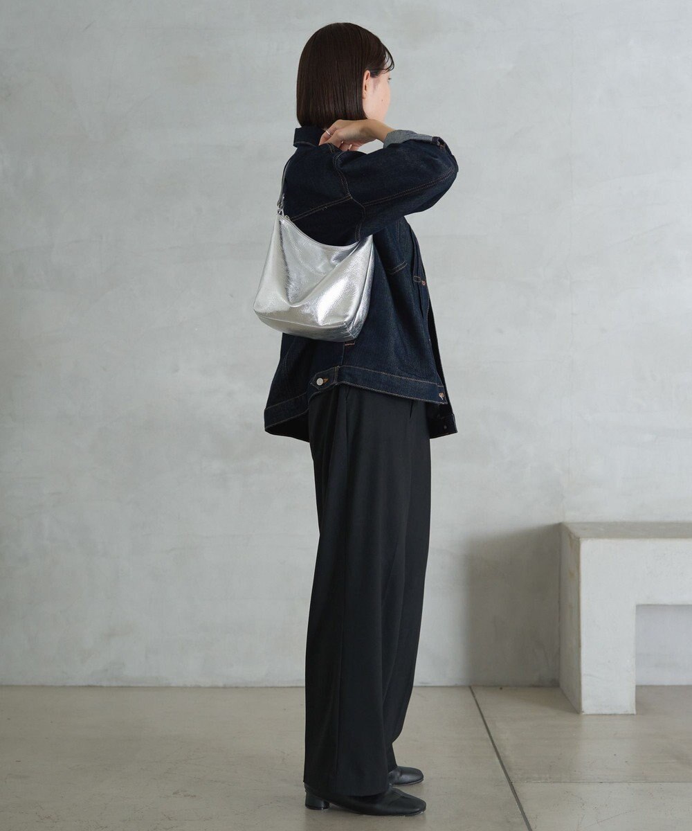 russet ソフトレザーシンプルショルダーバッグ【silver】(CE-1462) 