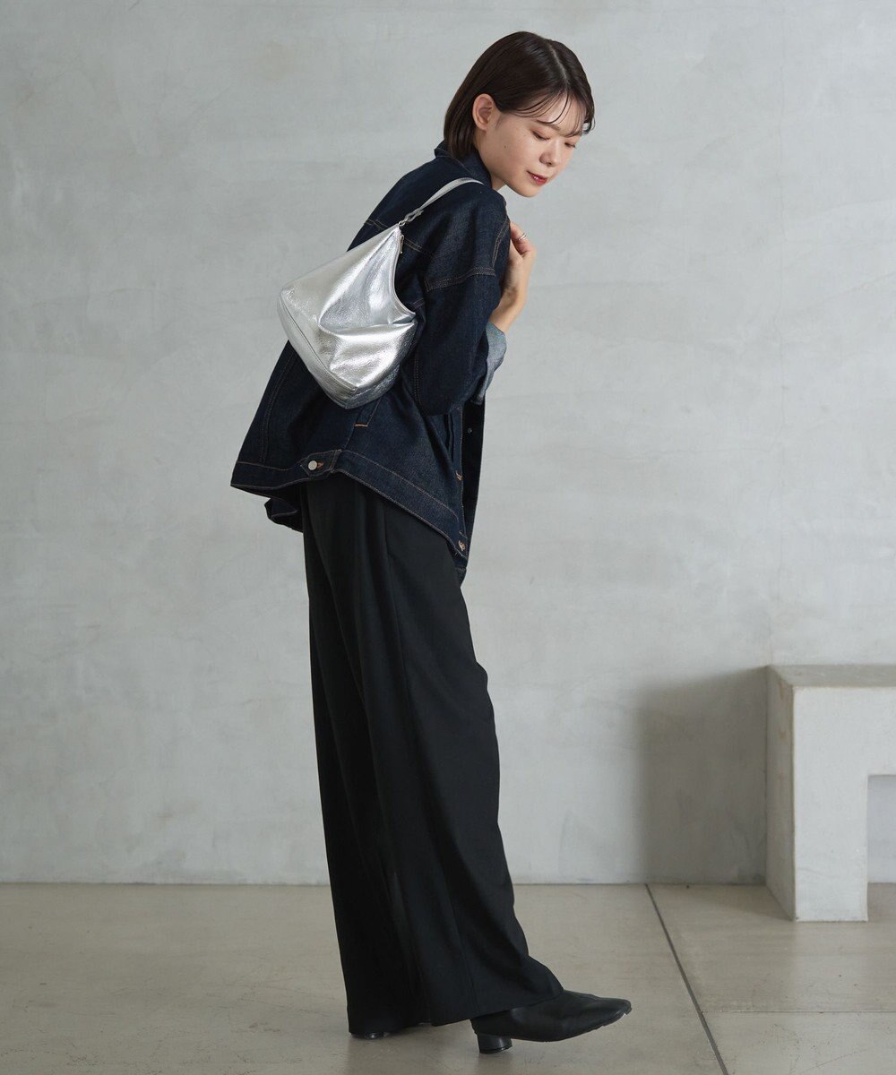 russet ソフトレザーシンプルショルダーバッグ【silver】(CE-1462) 