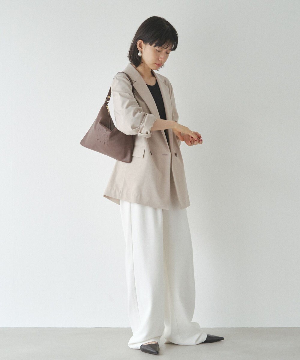 russet エンボスモノグラム ソフトレザーショルダーバッグ(CE-1547) 