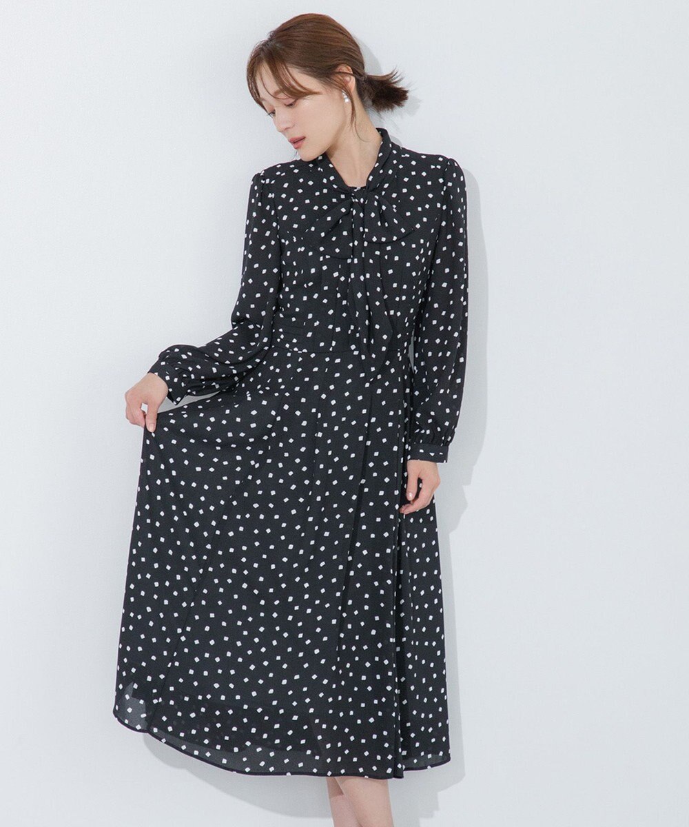 TOCCA 【chayさん・八木アリサさん着用】PROMISE RIBBON ROSETTE ドット柄ドレス 