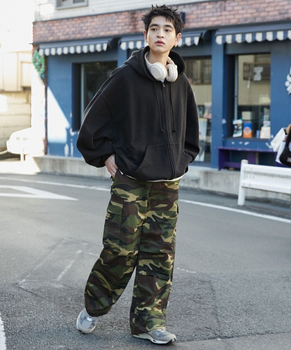 WEGO 【ユニセックス着用ITEM/SMLサイズ展開】ワイドカーゴパンツ 