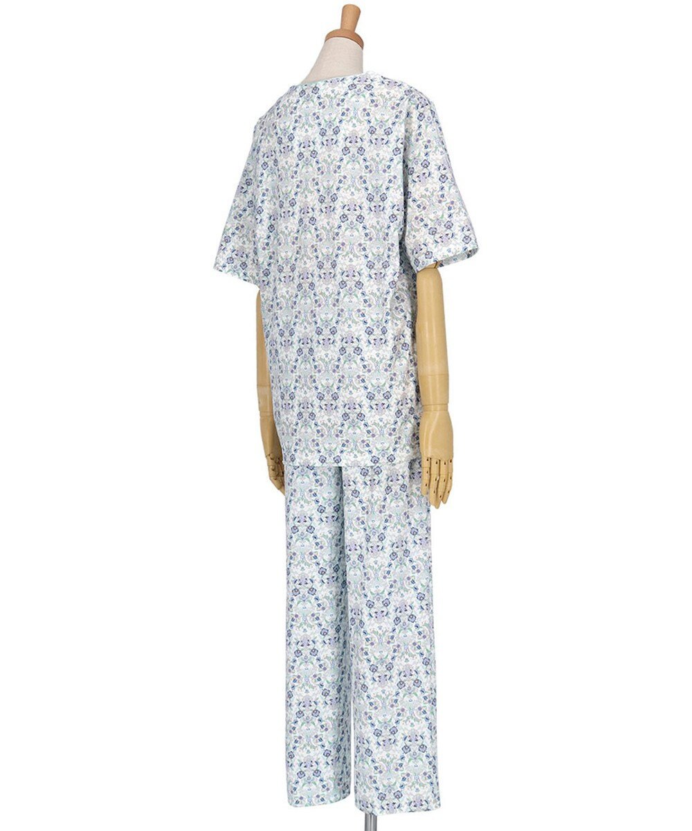 WACOAL パジャマ 綿100%(本体) 天竺素材 ミントン 5分袖 半袖 長ズボン レディース NDT167 /ワコール 