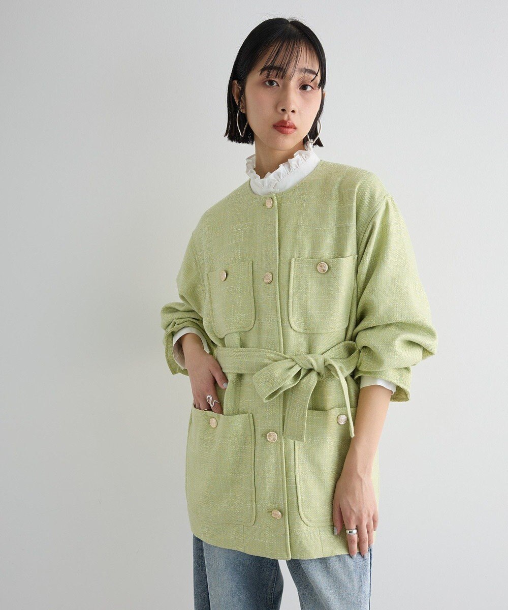 Green Parks ツィードミディ丈ジャケット 