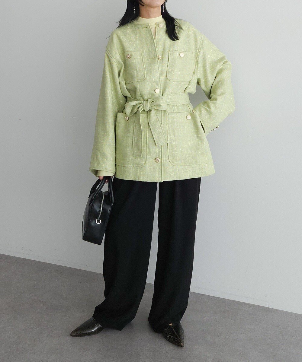Green Parks ツィードミディ丈ジャケット 