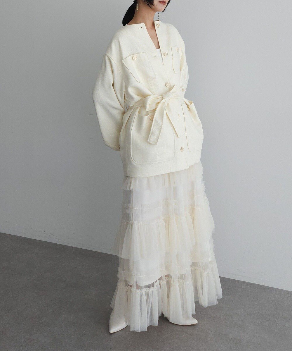 Green Parks ツィードミディ丈ジャケット 