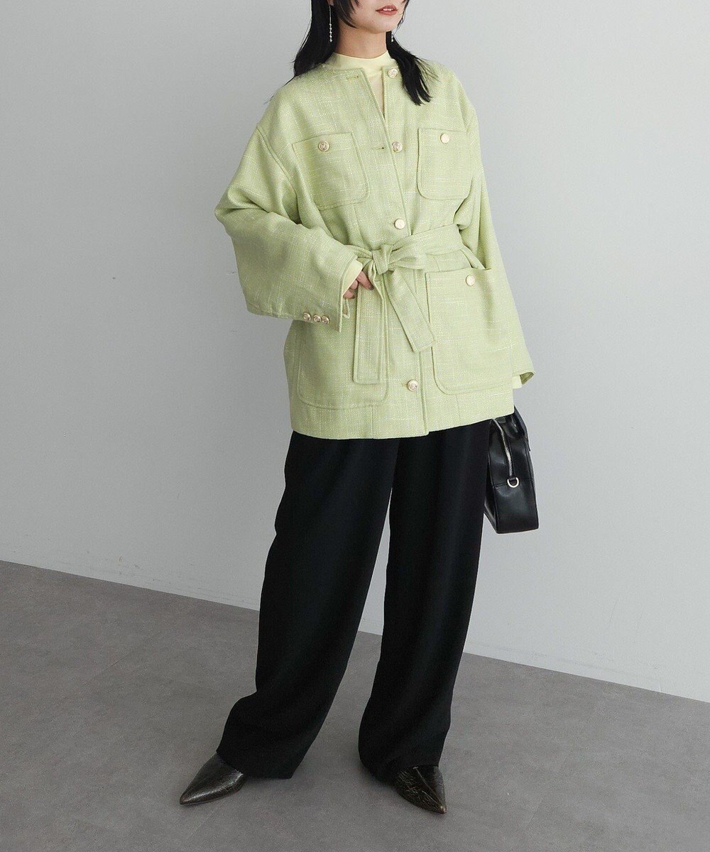 Green Parks ツィードミディ丈ジャケット 