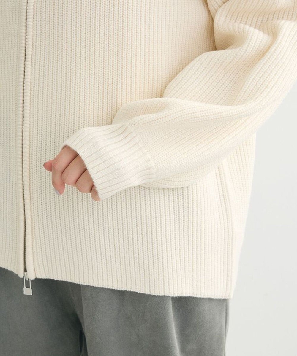 Green Parks ＺＩＰ付き畦ニットチュニック 