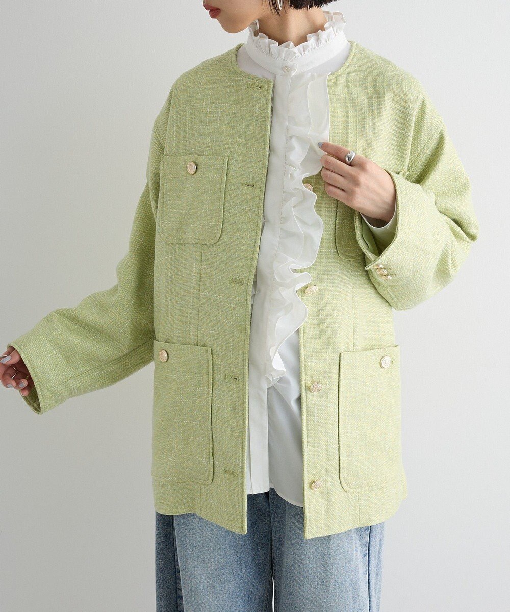 Green Parks ツィードミディ丈ジャケット 