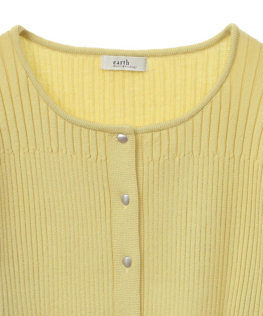 earth music&ecology シルバープチ釦リブニットカーディガン 