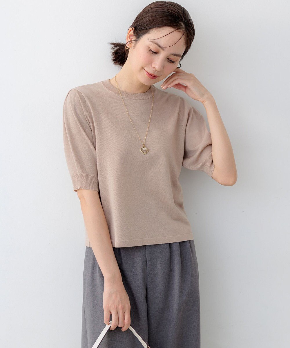 組曲 【先行予約】シアー ニット５分袖 プルオーバー 