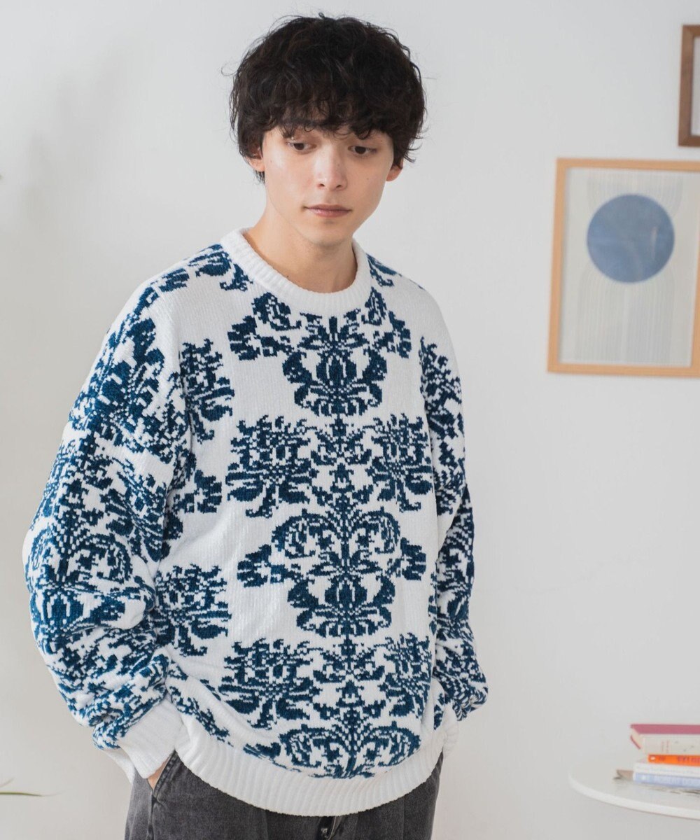 WEGO ベロアモール総柄プルオーバー 