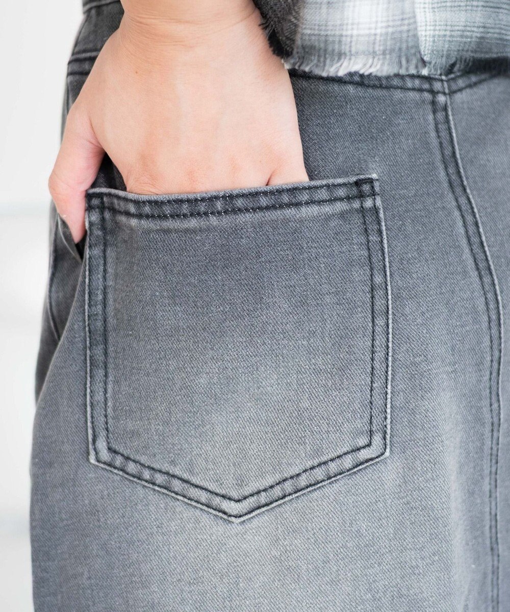 WEGO フリンジロングスリットデニムスカート 