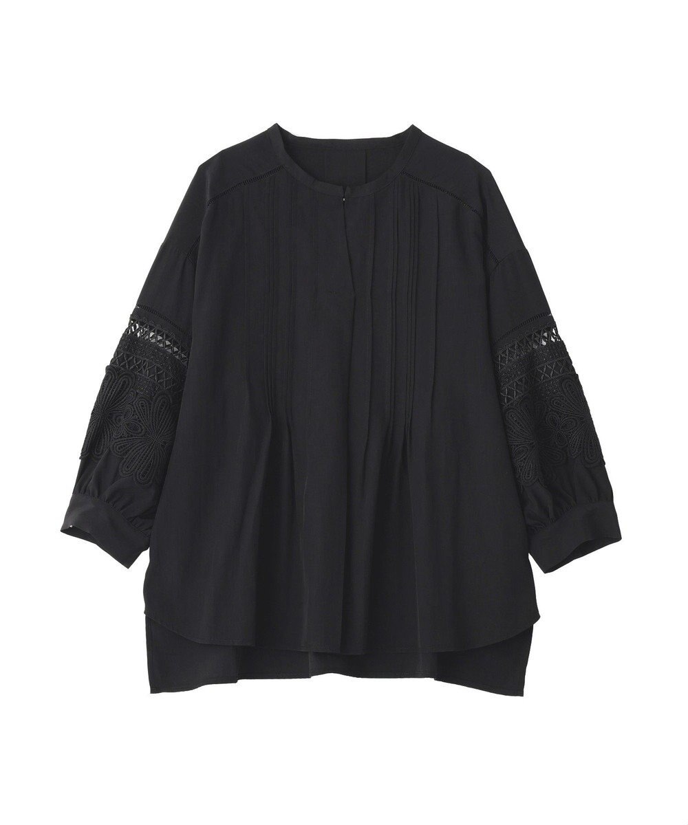 YECCA VECCA レース切替スキッパーブラウス 