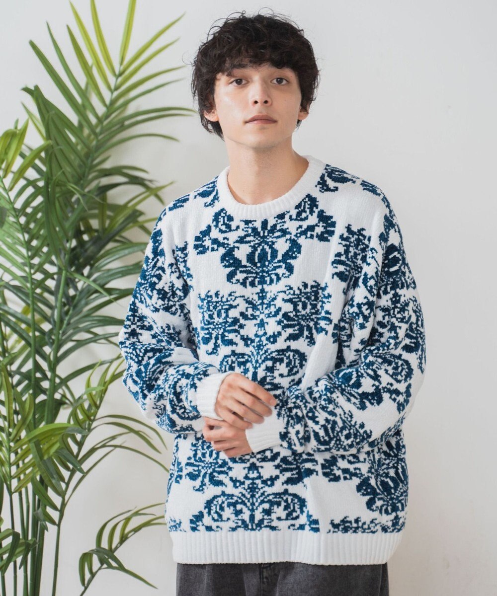 WEGO ベロアモール総柄プルオーバー 