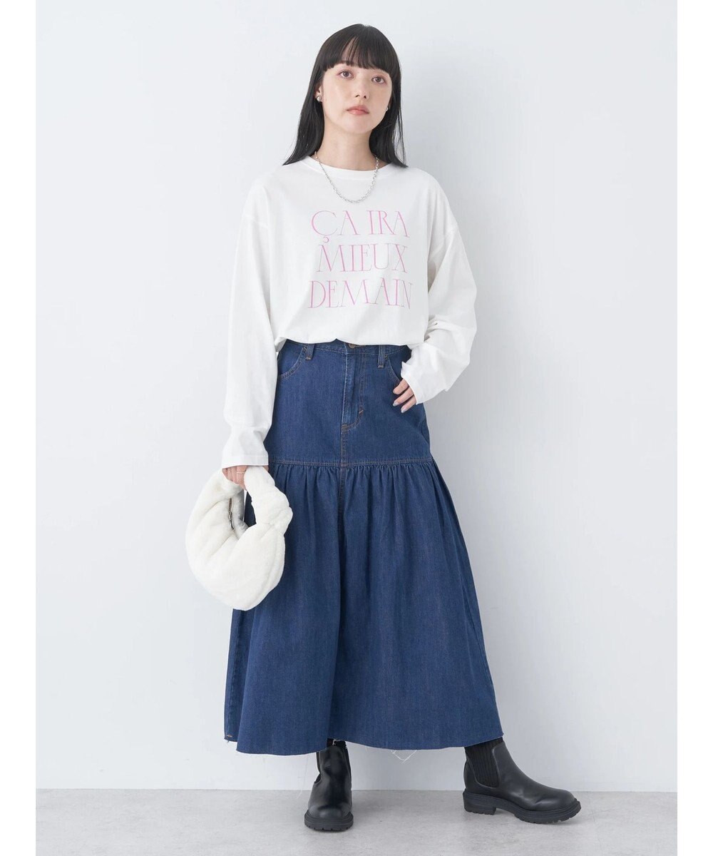 earth music&ecology Ｌｅｅ×ｅ．ｍ．ａ．ｅ．デニムフリルスカート 