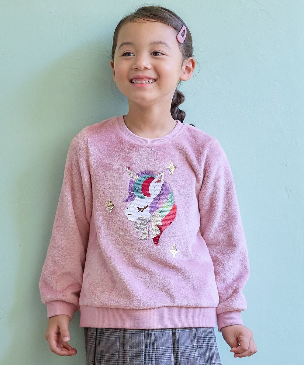 ANY KIDS 両面 フリース スパンコール トレーナー 