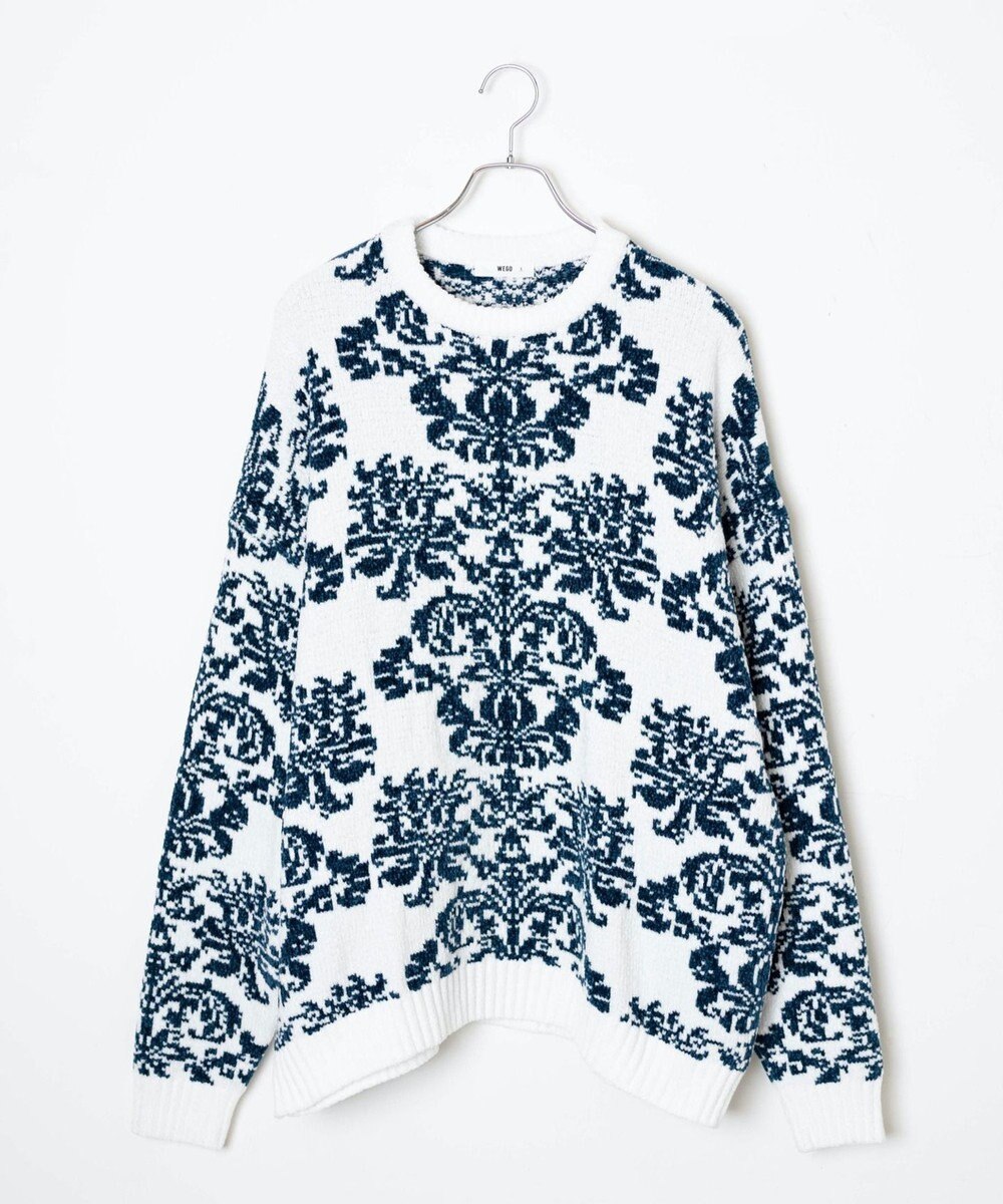 WEGO ベロアモール総柄プルオーバー 