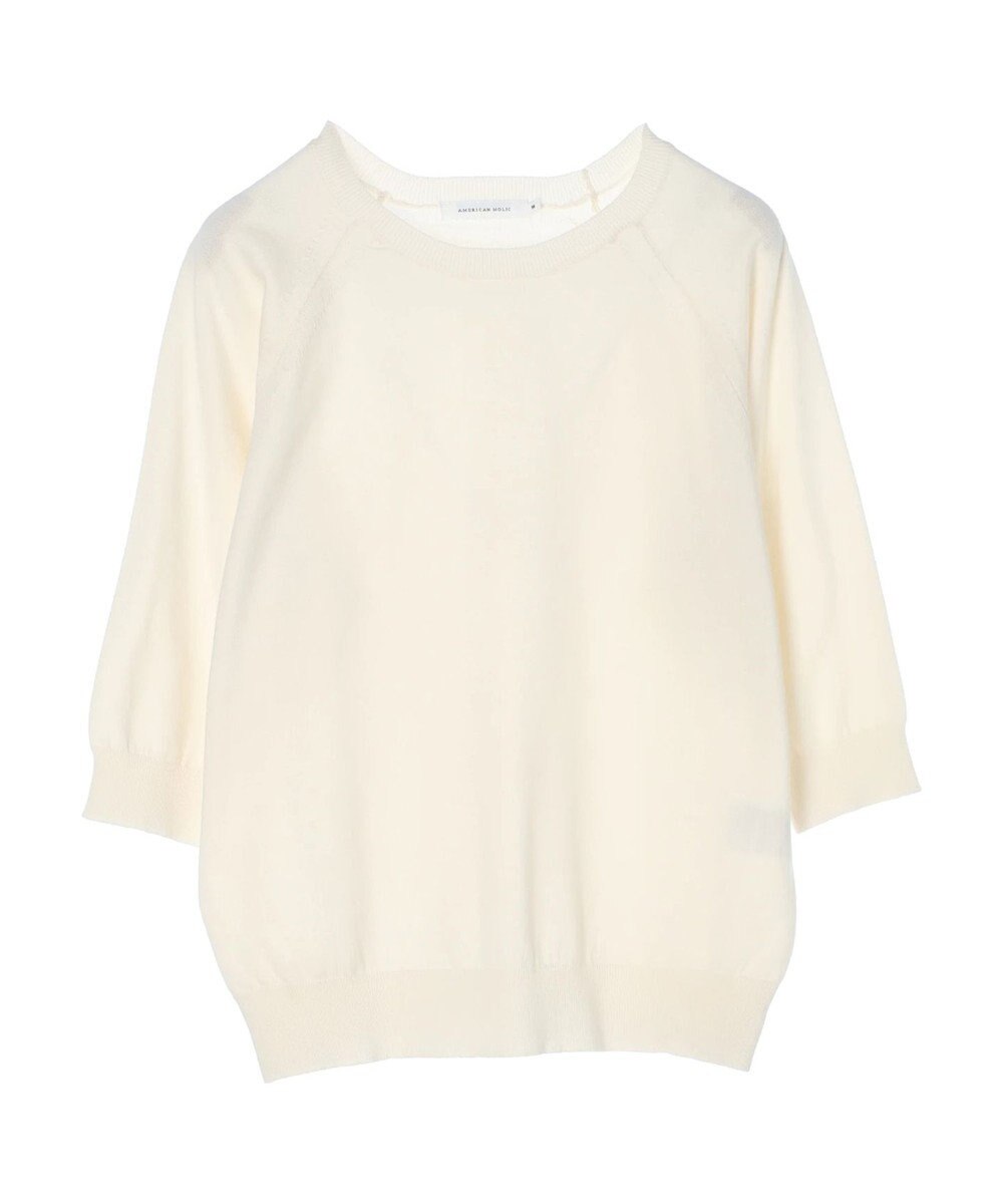 AMERICAN HOLIC ＵＶカットラグラン５分袖ニットプルオーバー 