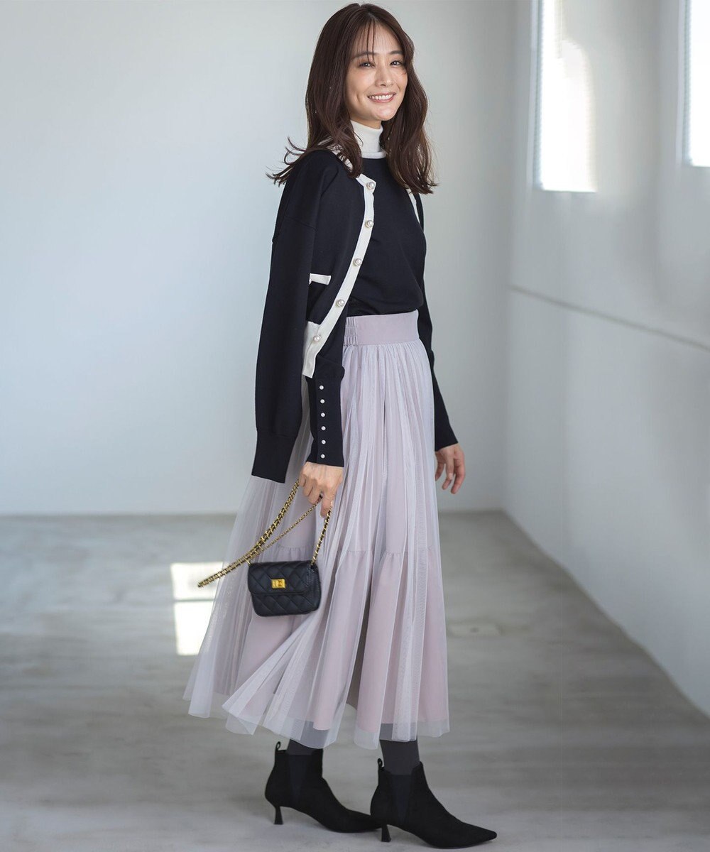 組曲 L 【WEB限定色あり】ELENA パールボタン ニットジャケット 