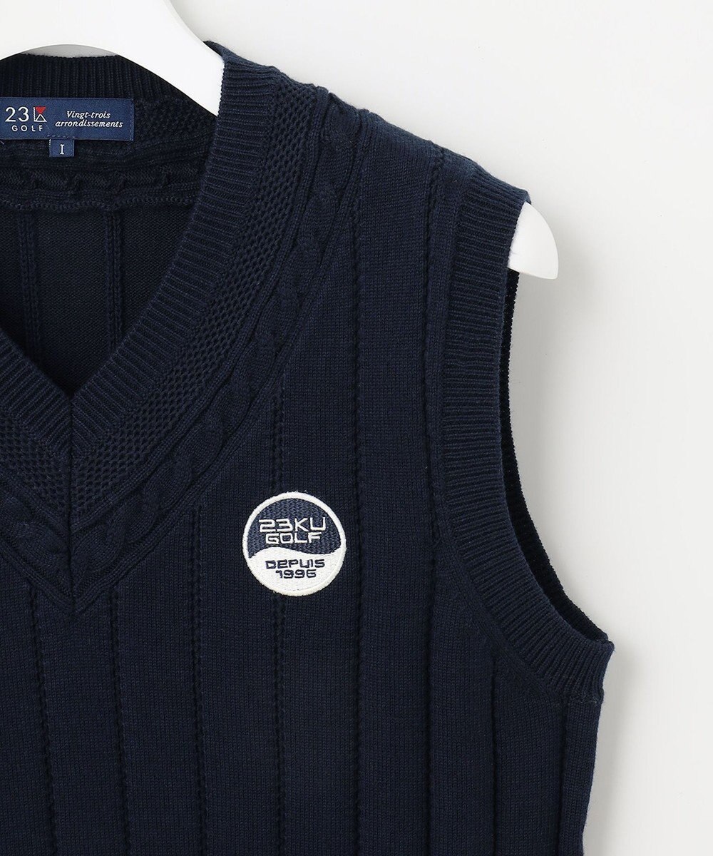 23区GOLF 【WOMEN】コットンアクリル ニットベスト 