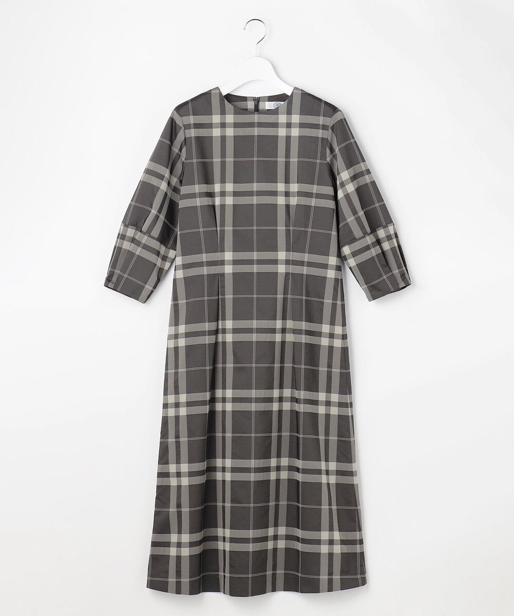 J.PRESS LADIES L ブロックチェックジャガード ワンピース 