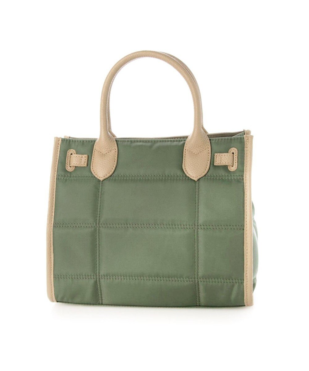 UNBILLION ペルケ perche / ナイロンキルト×クロコ型押し牛革2wayトートバッグS 