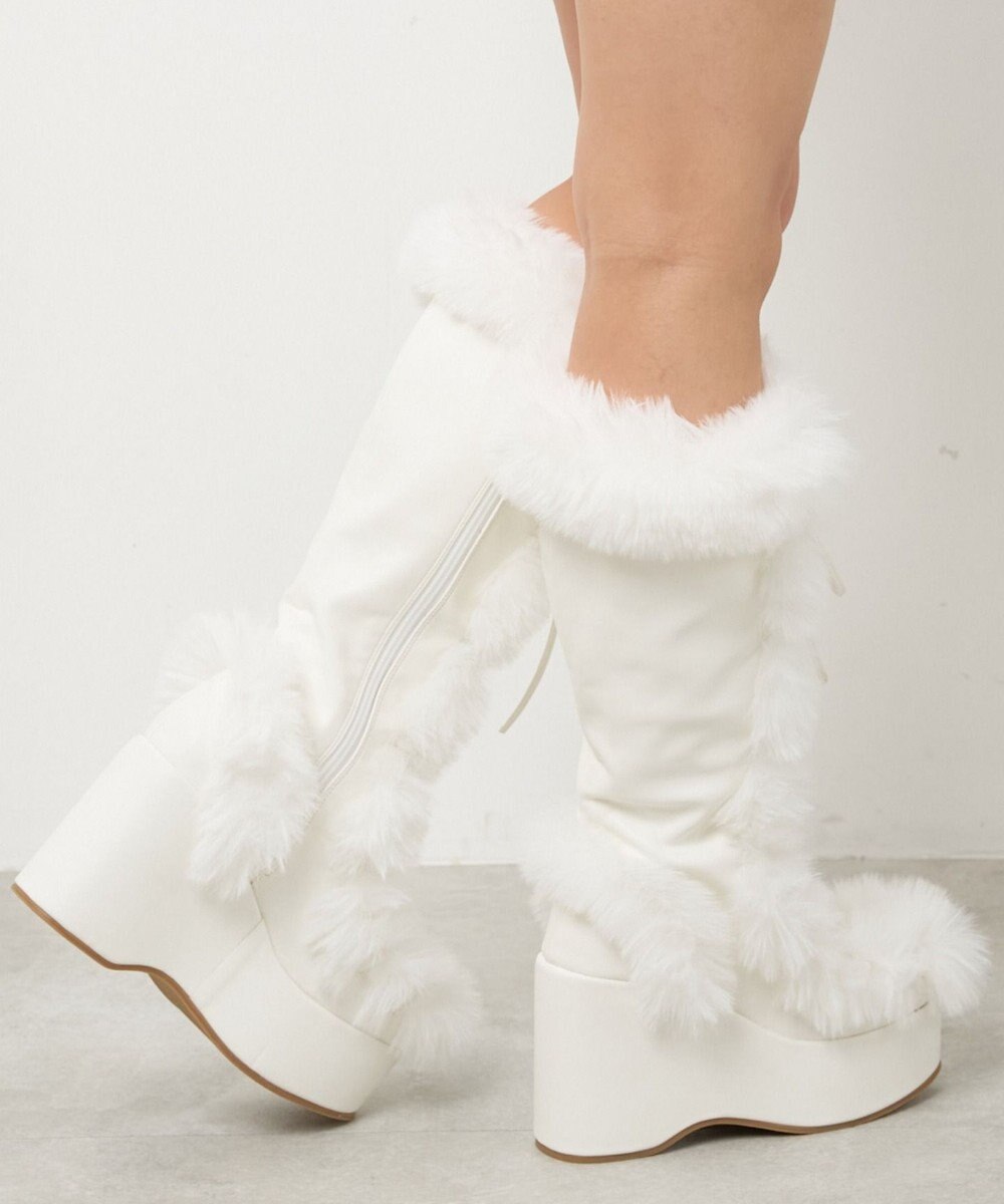 WEGO レースアップボリュームファーロングブーツ 