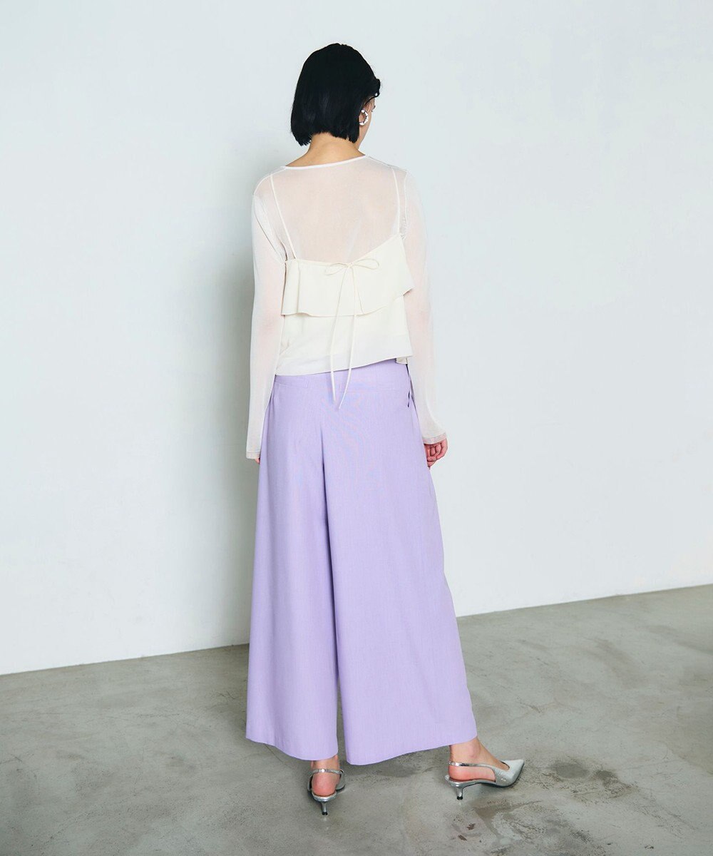 GRACE CONTINENTAL ツータックベルトワイドパンツ 