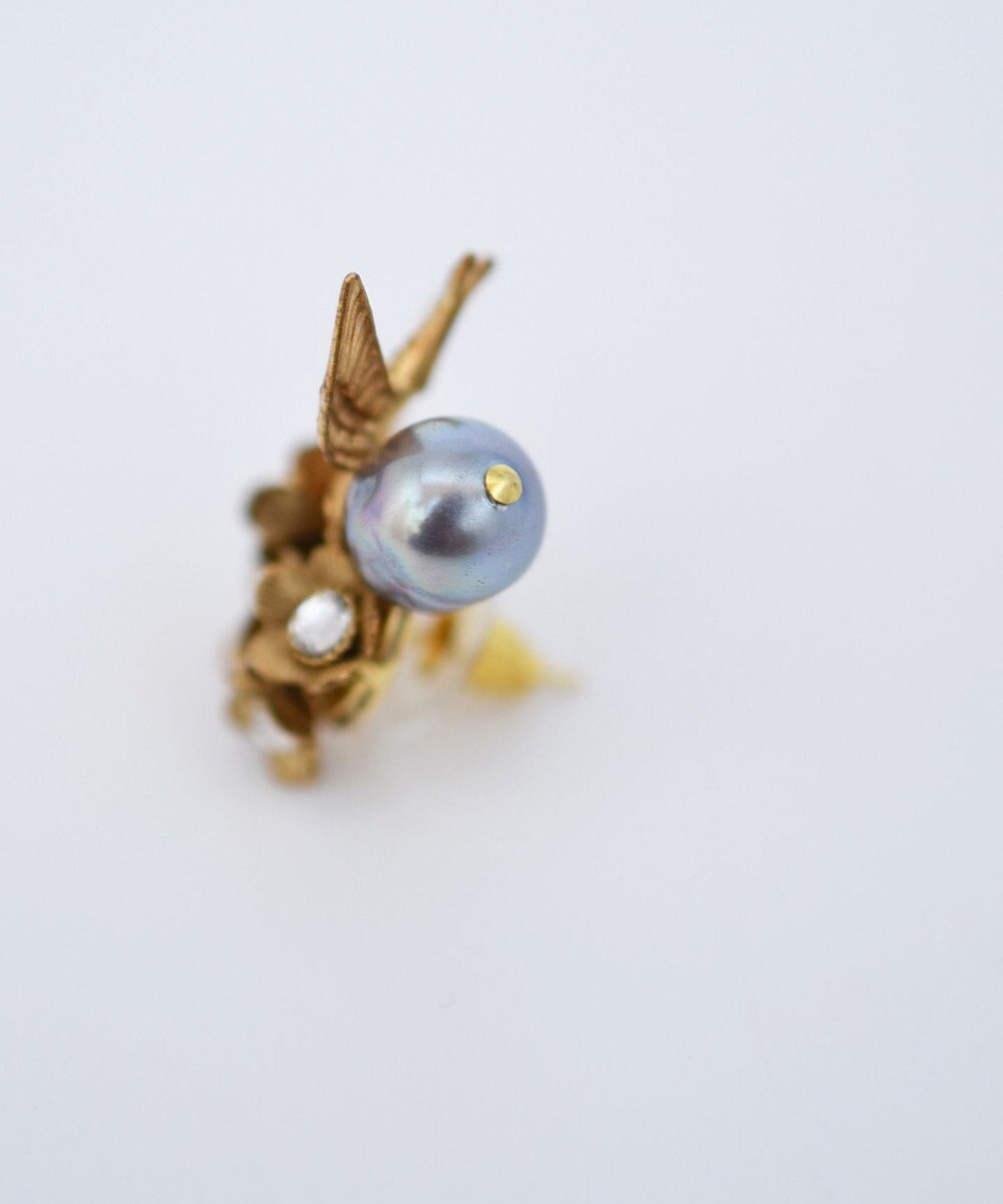 monshiro 【ガラスパール】ハナビワトトリプチ ピアス 