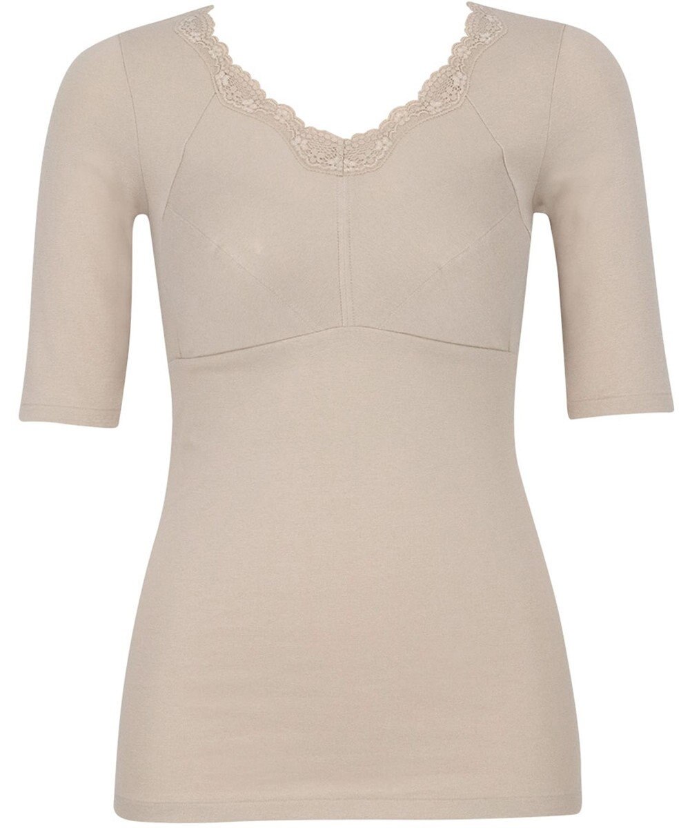 Wing カップ付きあったかインナー オーガニックコットン混(身生地部) ムレにくい 【綿の贅沢 オーガニック】 5分袖 半袖 秋 冬 ET4533 ウイング／ワコール 