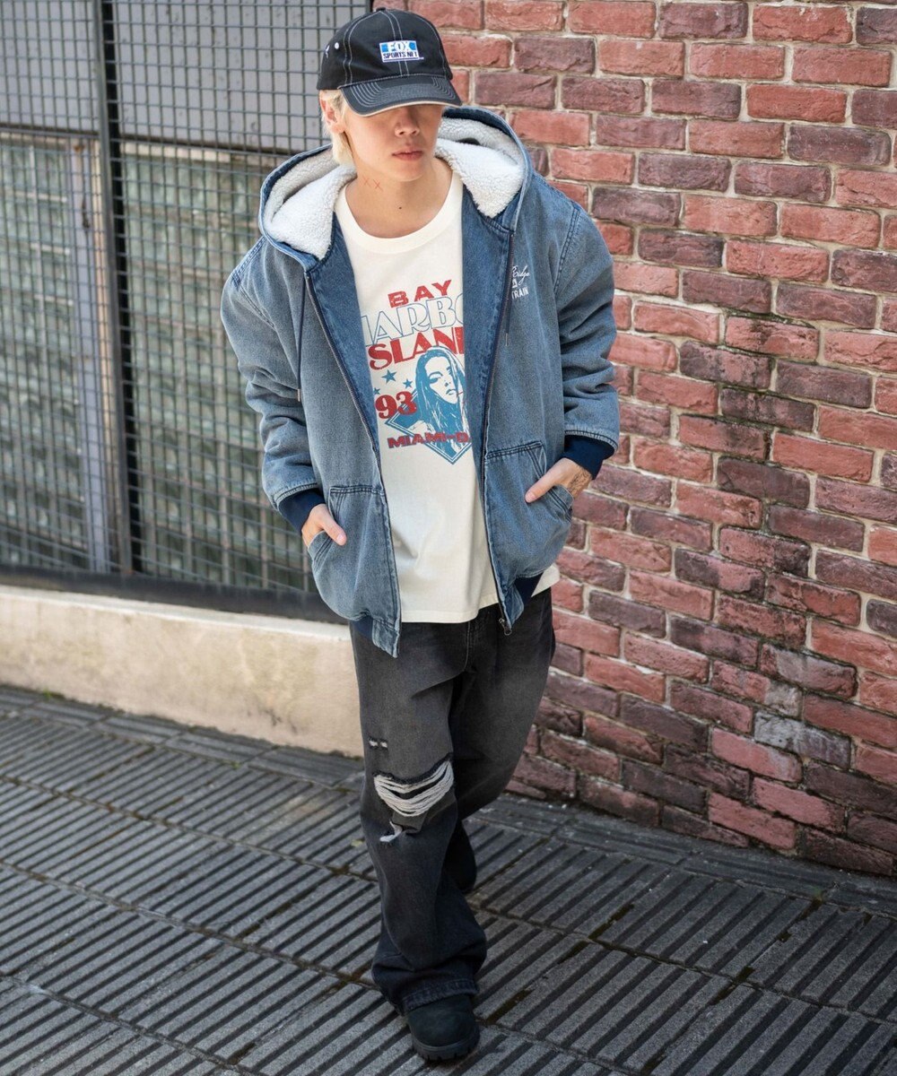 WEGO 【ユニセックス着用ITEM/MLサイズ展開】ワーカーズボアフードブルゾン 