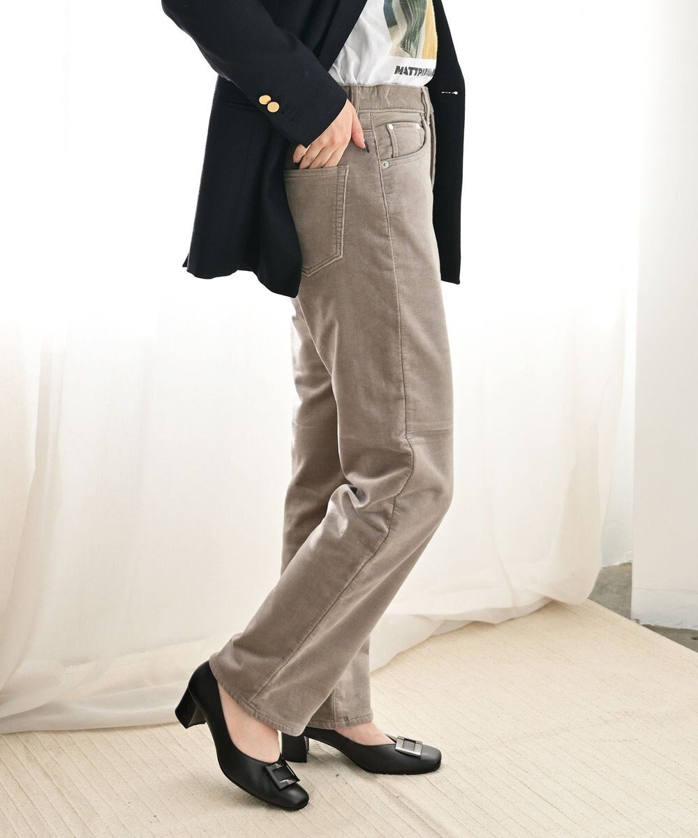 caqu レギュラーストレート 裏起毛コーデュロイパンツ 