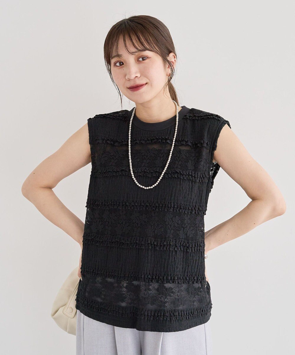 Green Parks ・ＳＵＧＡＲ　ＳＰＯＯＮ　フリルレースノースリーブ 