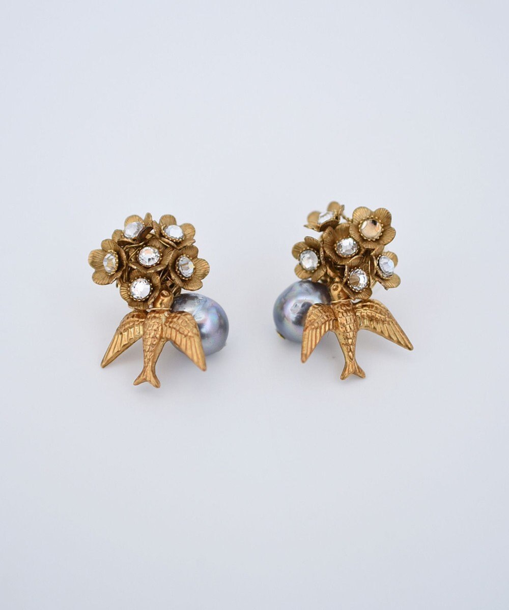 monshiro 【ガラスパール】ハナビワトトリプチ ピアス 