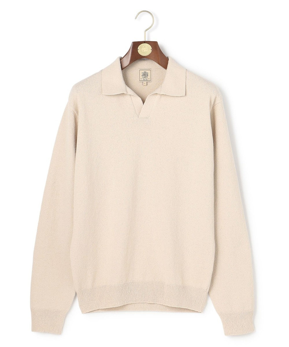 J.PRESS MEN ミックスブークレ スキッパーポロシャツ 