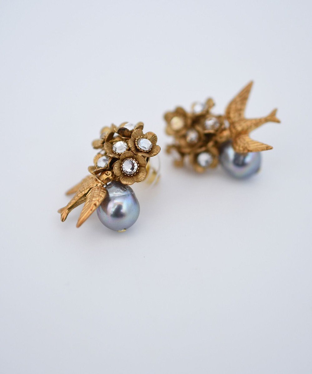 monshiro 【ガラスパール】ハナビワトトリプチ ピアス 