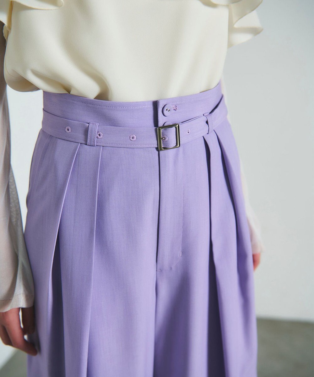GRACE CONTINENTAL ツータックベルトワイドパンツ 