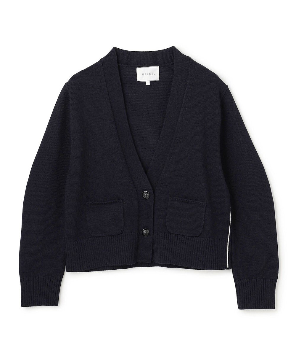 BEIGE， HELIODOR / マリンボタンクロップドカーディガン 