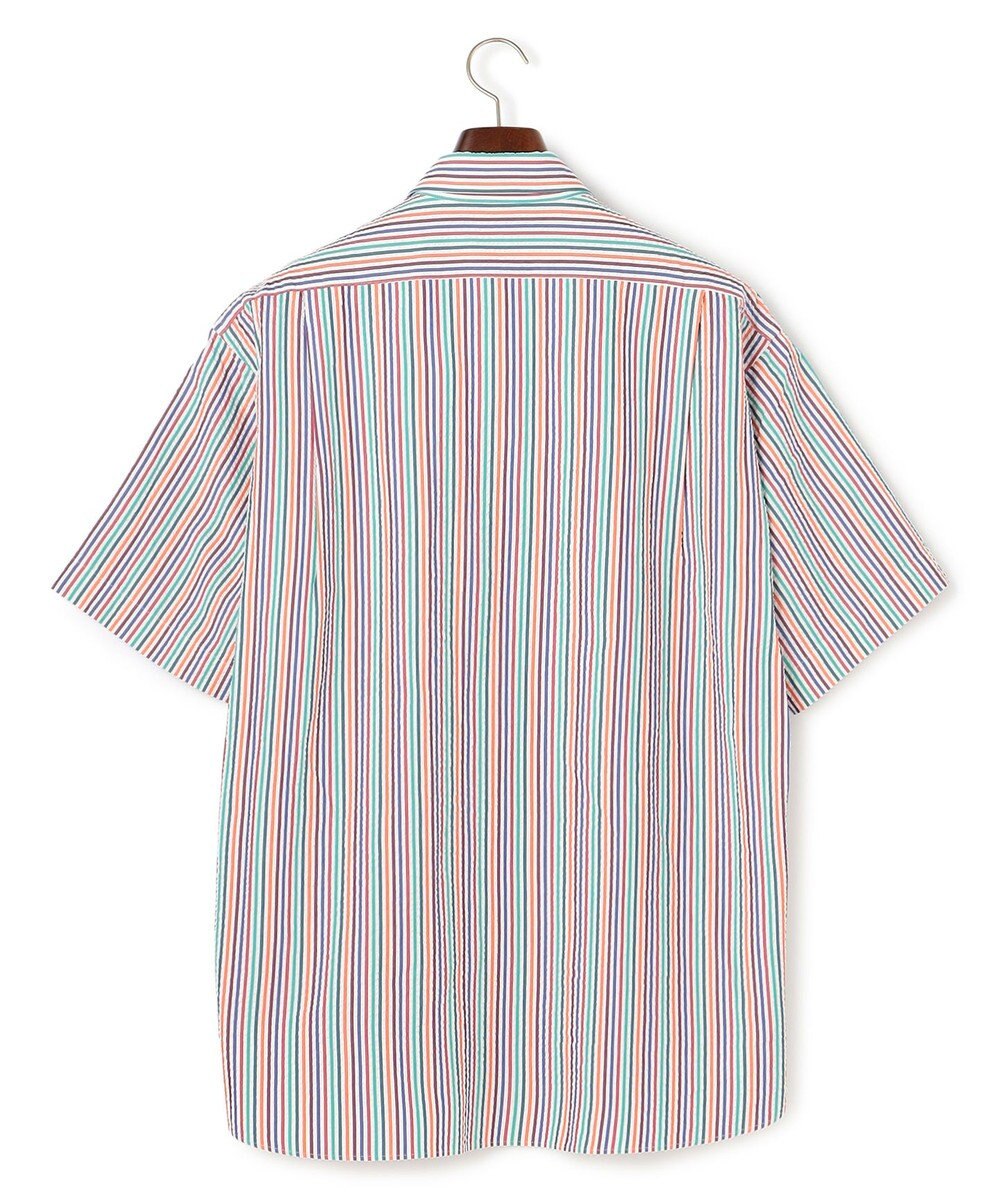 J.PRESS MEN 【J.PRESS ORIGINALS】Cotton Silk Seersucker Regular Half Sleeve Shirt / Baggy-Fit 