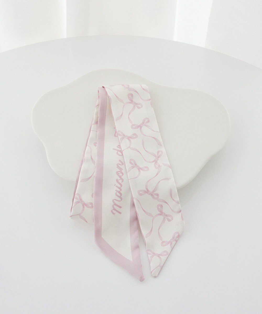 Maison de FLEUR リボンプリントスカーフ 